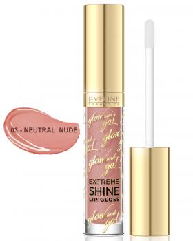 EVELINE Lipgloss GLOW and GO! 03 - Neutral Nude, 4,5 ml